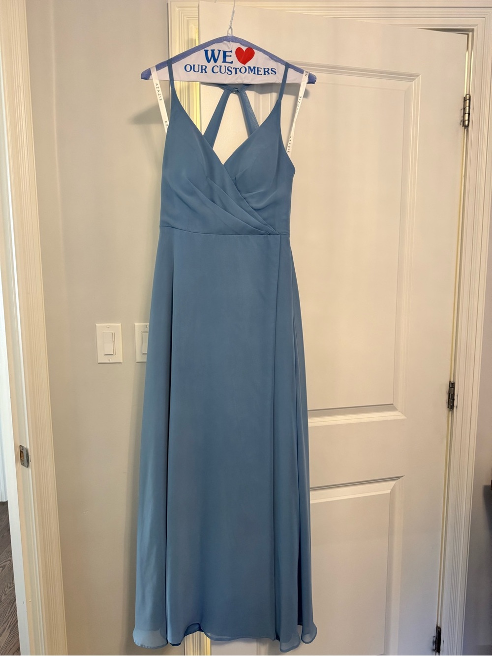 Azazie Dusty Blue Chiffon Maxi Dress